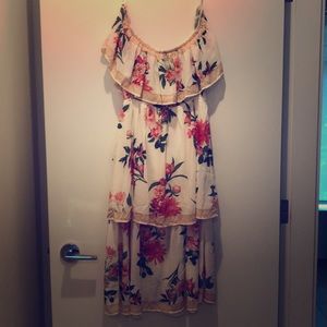 Lulus midi strapless floral dress
